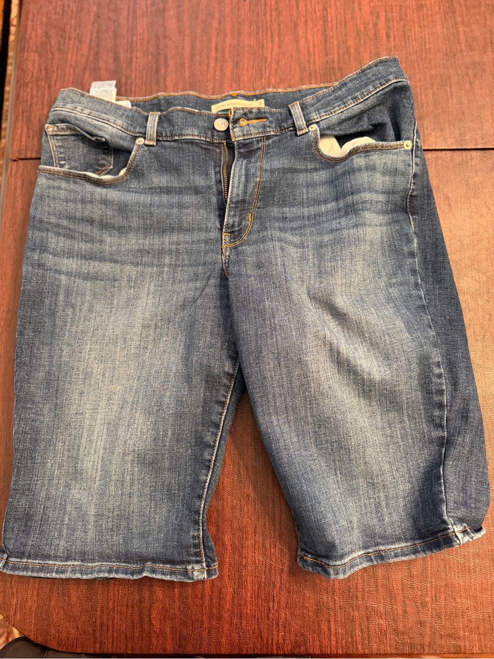 Levi's Washed Blue Denim Bermuda Shorts